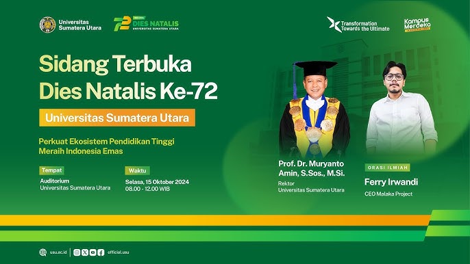 Fakultas Kehutanan USU Rayakan Dies Natalis Ke-10 dengan Tema Akselerasi Pendidikan Tinggi untuk Kehutanan Indonesia Emas